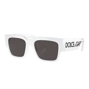 Dolce & Gabbana DG 6184 331287 White Plastic Square Sunglasses Grey Lens